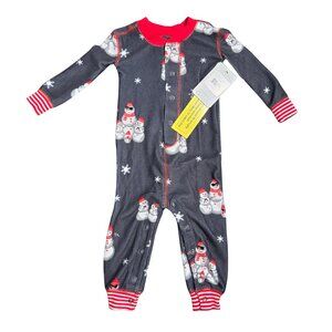 NWT | Snowman Footed Sleeper | Winter Wonderland | Blue & White | 3-6 Months